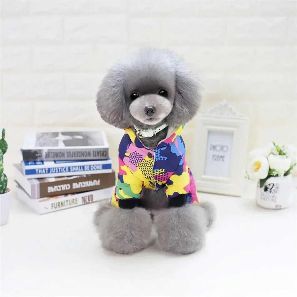 Pet Dog Jumpsuit Thicken Warm Winter Dog Clothes for Small Dogs Cats Chihuahua Jacket Yorkie Shih Tzu Down Coat Poodle Outfits