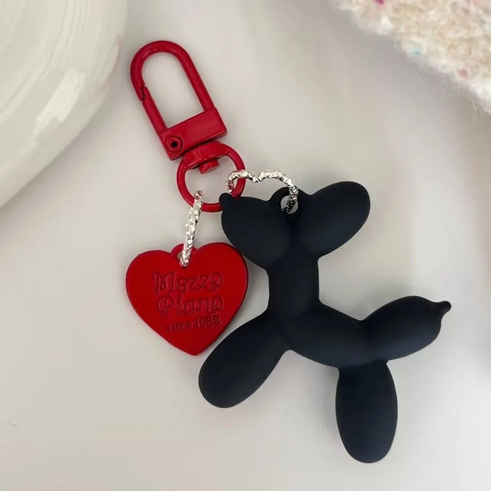 Fashion Keychain Punk Balloon Dog Soft Rubber Dog Keychains for Women Bag Pendant Jewelry Trinket Men's Car Key Ring Key Chain