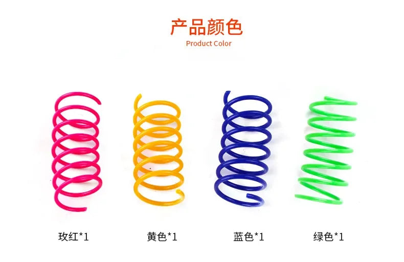 4/8pcs Pet Toys Colorful Cat Coil Toy Durable Plastic Spiral Spring Cat Toy Interactive Toy Activity Cats Hunting Exercise