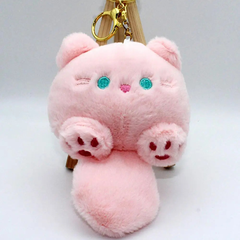 Squeaky Cat Plush Pendant Cat Kitten Plush Doll Pendant Lovely Animal Stuffed Doll Plush Toy Keychain With Sound For Backpack