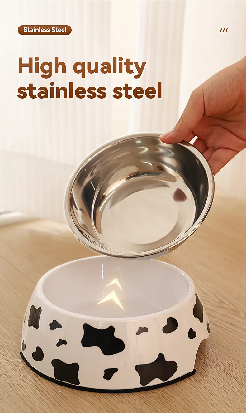 HOOPET Dog Feeding Supplies Pet Bowls Cat Food Water Feeder Stainless Steel Pet Drinking Dish Feeder Dogs Accessories