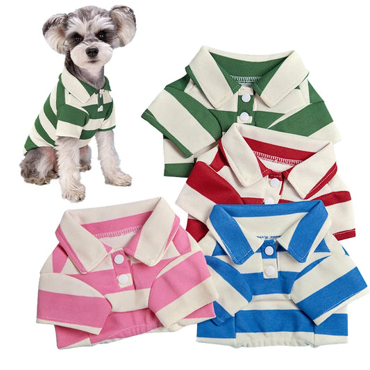 Pet Dog Polo Shirt Dog Clothes Casual Clothing for Small Large Dogs Cats T-shirt Chihuahua Pug Costumes Yorkshire Shirts