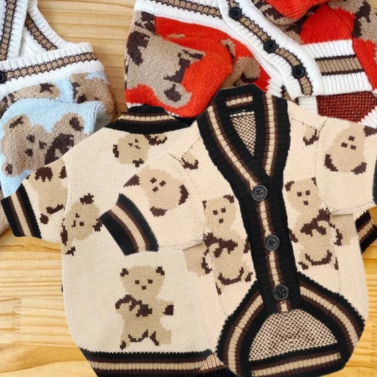 Luxury Dog Clothes Winter Warm Cardigan Dog Sweaters Chihuahua French Bulldog Clothing Pet Coat Jacket Puppy Pet Items