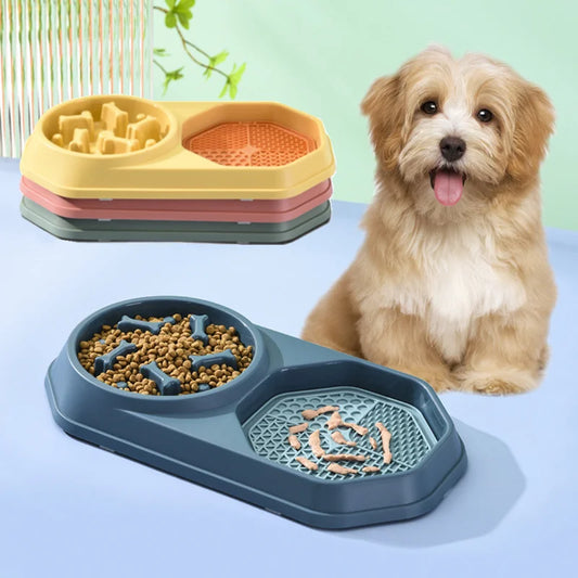 Pet supplies Dog feeder Cat licking plate Choke proof slow food bowl Funny dog pot Pet mat  A pair of bowls