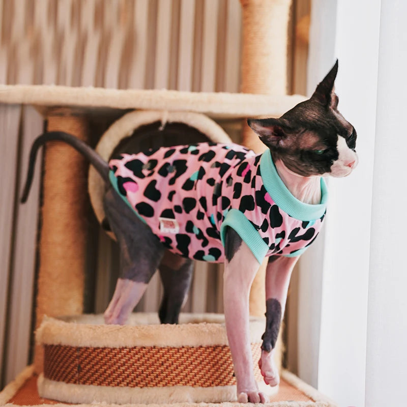 Cat Clothes Dog Kittens Cotton Shirt in Leopard Printing Coat for Pet  Vest Cute Pajamas Outwear