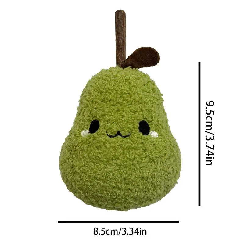 Cat Chew Toys For Aggressive Chewers Cute Pear Design Wood Cat Chew Toy Stick Human-Pet Interactive Plush Teether Bite-Resistant