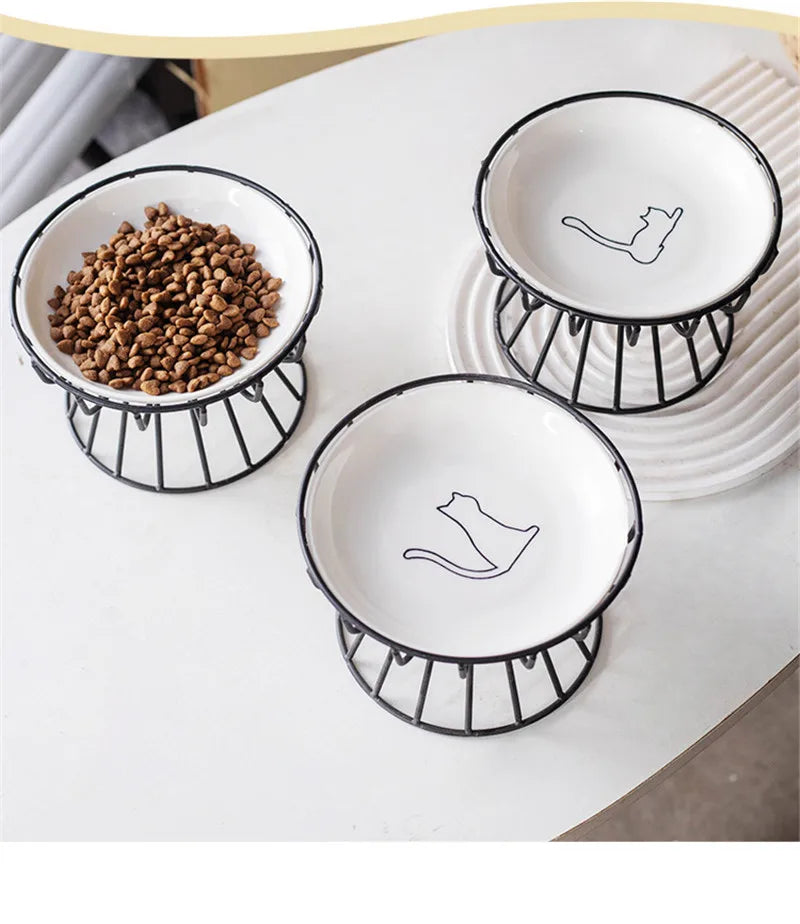 Ceramic Pet Bowl Food Water Treats for Cats Bowls Snack Plate Cat Canned Plate Pet Feeder Puppy Accessories