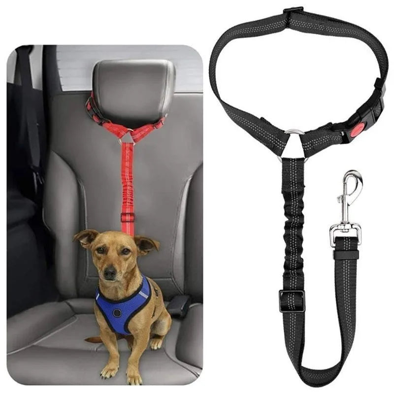 Dog Car Seat Belt Dog Tether for Vehicle Pet Safety Leads Elastic Backseat Rope for Dog Harness Collar Travel Daily Use