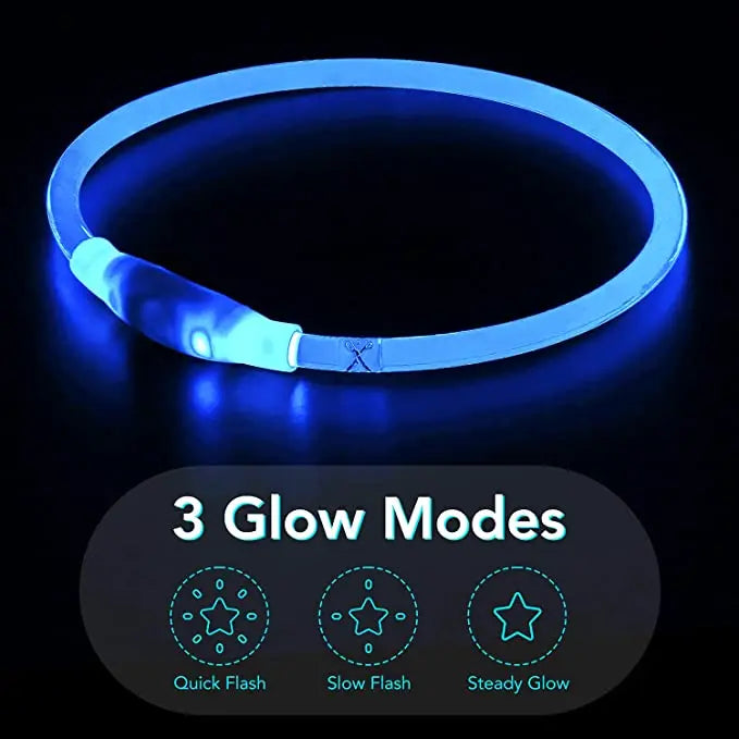 Luminous Dog Collar Light Charge Cat Necklace, Led Fashion Flashing DIY Glowing Safety Collar for Dogs Nighttime Pet Accessorie