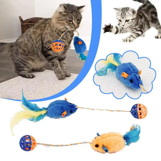 Cat Toy Plastic Bell Plush Mouse Cat Ball Comfortable Interactive Toy Pet Cat Chewing Supplies