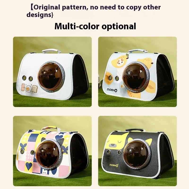 Cat Carrying Travel Backpack Outdoor Capsule Shoulder Bag Breathable Carrier For Puppy Kitty Newborn Pet Foldable Zipper Handbag