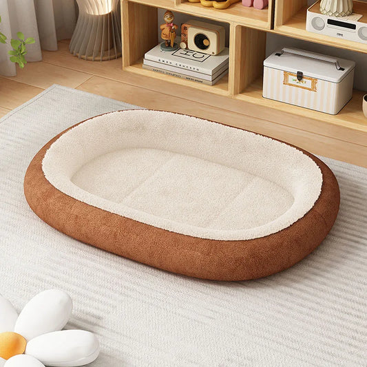 2024 Winter Dog Cat Bed Sofa Mat Round Carpet Rug Pet Kennel Nest Soft Material Warm Sleeping House Puppy Cushion