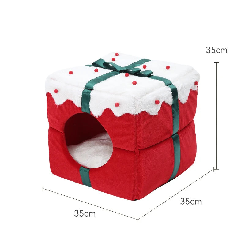 Cats Warm Bed Christmas Pet Goods Winter Puppy House Accessory Dog Mat Houses and Habitats Cushions Things Accessories