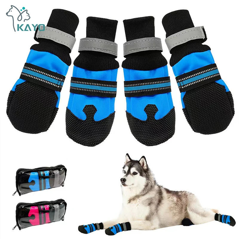 Breathable Pet Dog Shoes Waterproof Outdoor Walking Net Soft Pet Shoes Night Safe Reflective Boots For Small Medium Dogs