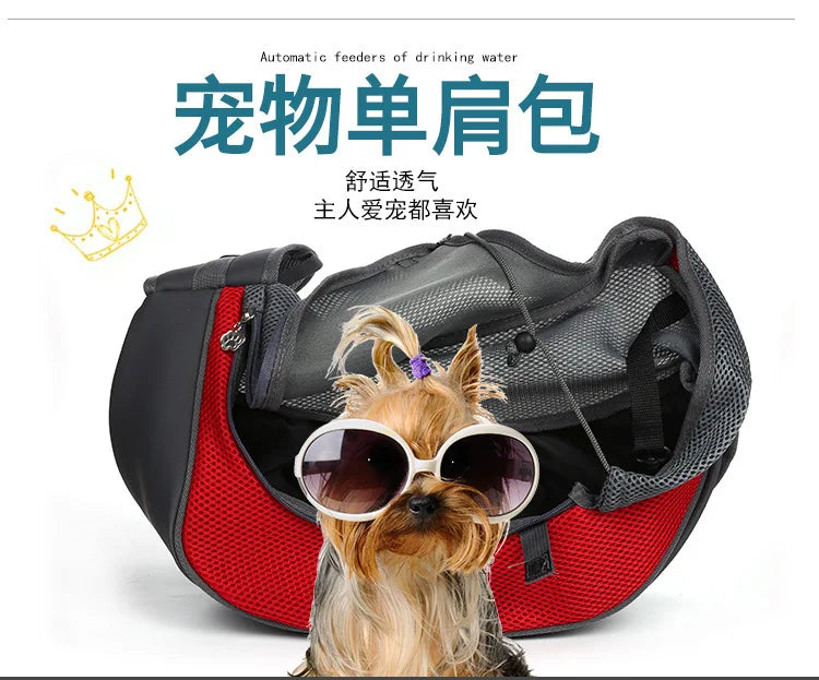 Dog Bag Pet Puppy Carrier S/L Outdoor Travel Dog Shoulder Bag Mesh Oxford Single Comfort Sling Handbag Tote Pouch