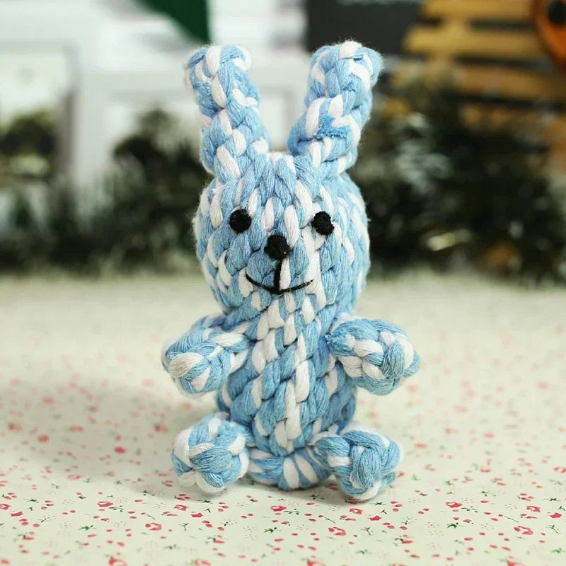 Dog Toys Chew Cotton Pet Dog Puppy Chew Toys Rope Plait Toy Knot Teeth Cleaning Tools Cute Rabbit