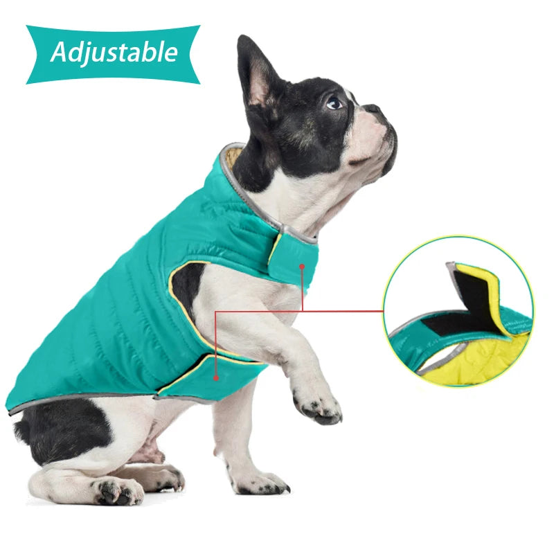 Reversible Dog Clothes Reflective Winter Dogs Down Jacket For Small Large Dogs Pet Cat Labrador French Bulldog Jackets Coat