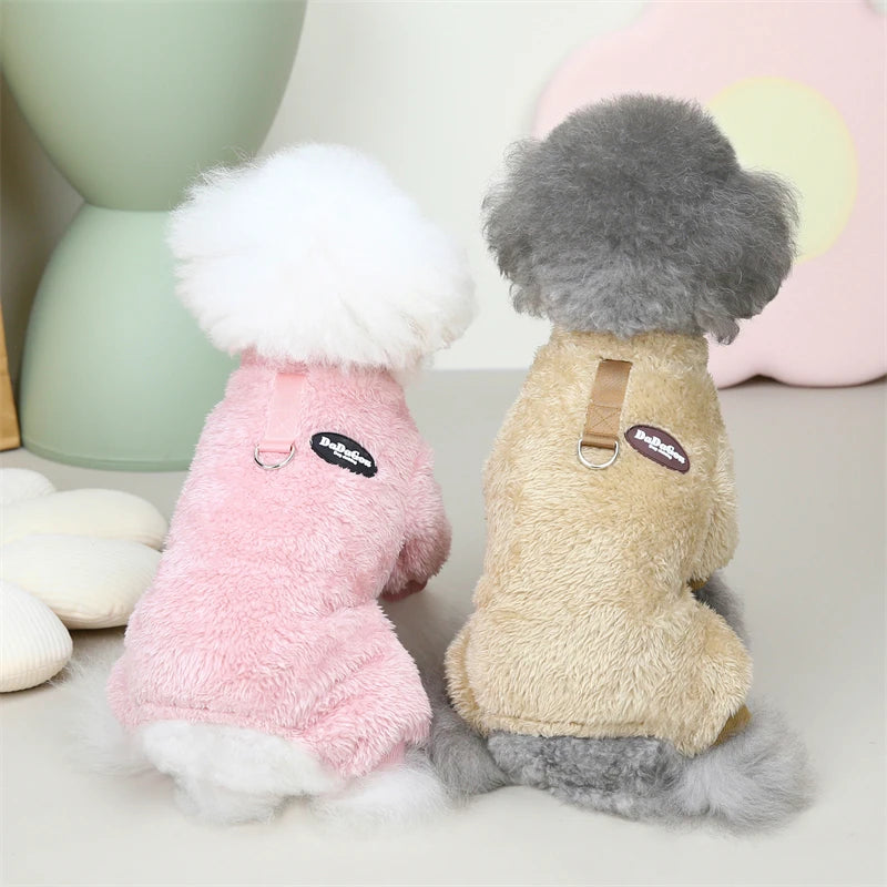 Winter Puppy Jumpsuit Soft Warm Dog Clothes For Small Medium Dogs Pajamas Chihuahua Coat Pug Yorkies Overalls Pet Clothing