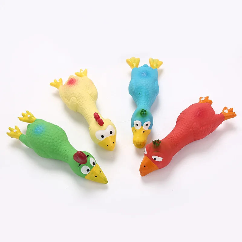 Cute Latex Chicken Shape Pet Squeak Toys Dog Cat Puppy Chew Sound Toys Simulation Screaming Chicken Creative Dog Accessories