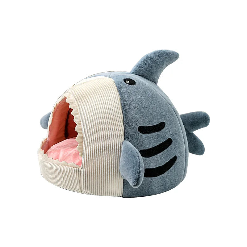 Cartoon Sharks Pet Beds Winter Warm Comfortable Cat Bed Sleeping Mat Soft Plush Puppy Anti-slip Sofa Bed for Small Dogs Cats