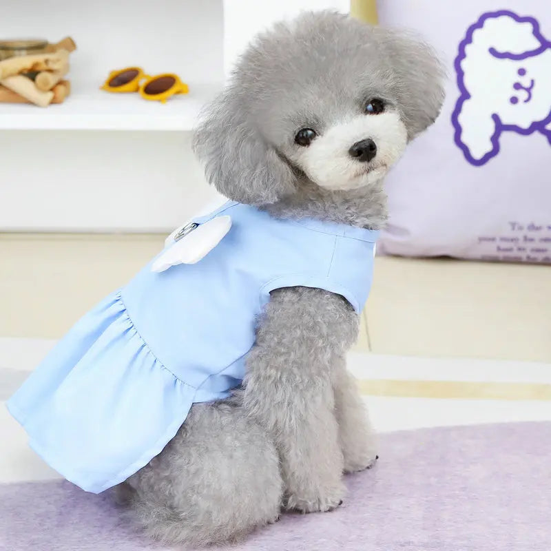 Pet Clothing For Dogs Cats Small Dog Dress Angel Wings Skirt Dog Clothes Dog Accessories Spring Summer Cat Harness Collars