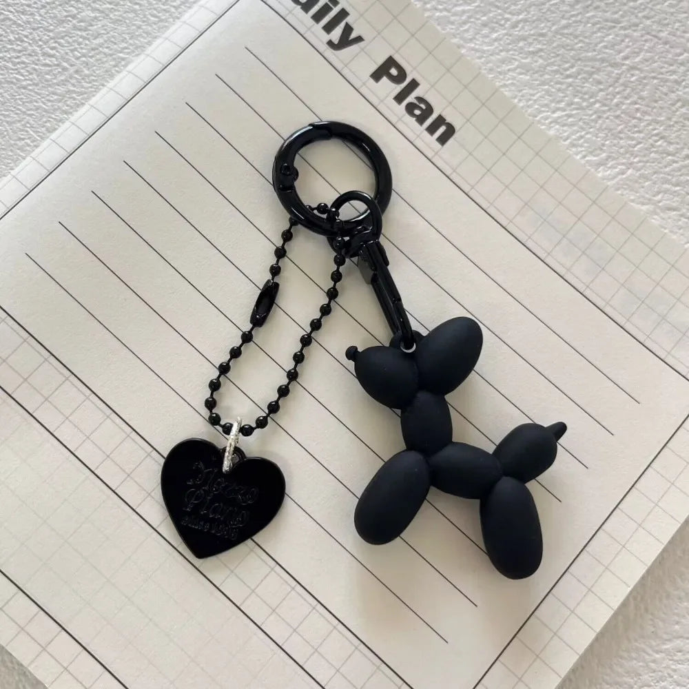 Fashion Keychain Punk Balloon Dog Soft Rubber Dog Keychains for Women Bag Pendant Jewelry Trinket Men's Car Key Ring Key Chain