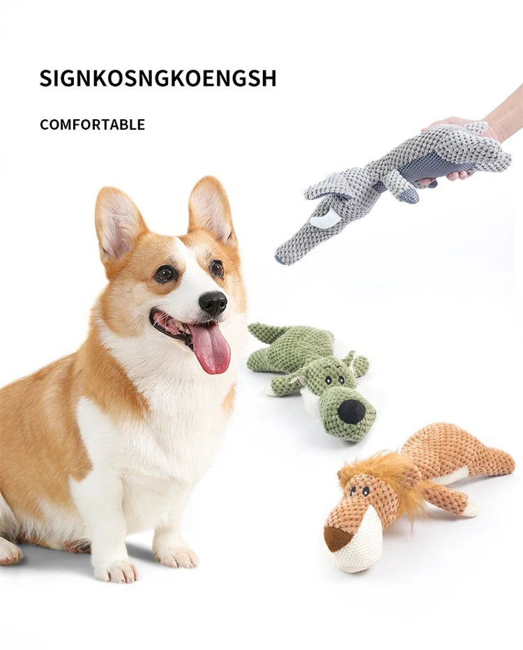 New Pet Toy Dog Plush Toys Interactive Bite Grinding Teeth Clean Teeth Bite Resistant Vocal Animals Pet Supplies