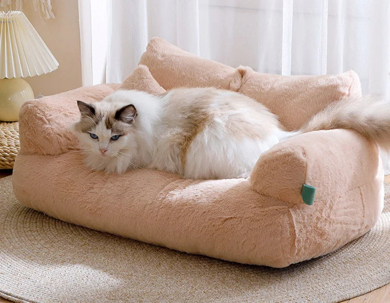 Luxury Cat Bed Winter Warm Pet Sleeping Mat for Small Medium Cats Dogs Soft Cat Sofa Non-slip Kitten Puppy Nest Pet Supplies