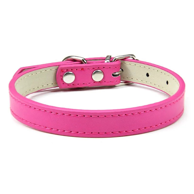 1 Piece Adjustable PU Leather Collar for Cats or Dogs