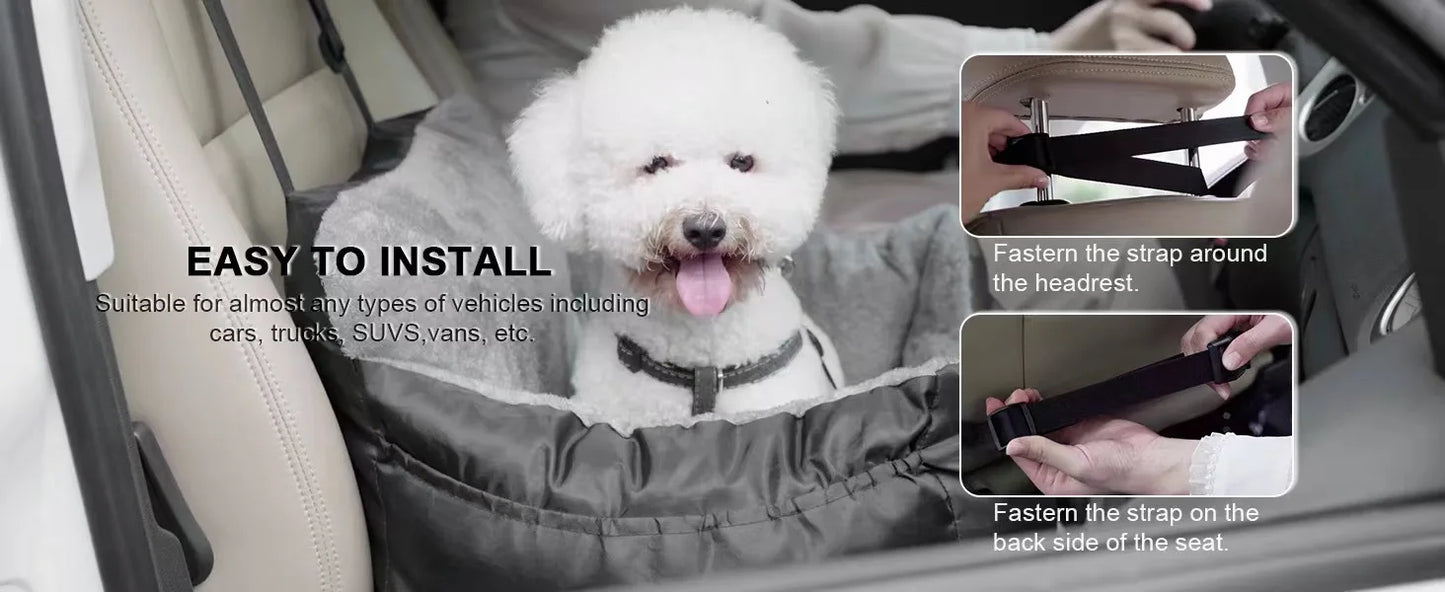 Pet Car Seat for Large Medium Dogs Washable Dog Booster Pet Car Seat Detachable Dog Bed for Car Back Seat Pet Travel Carrier Bed