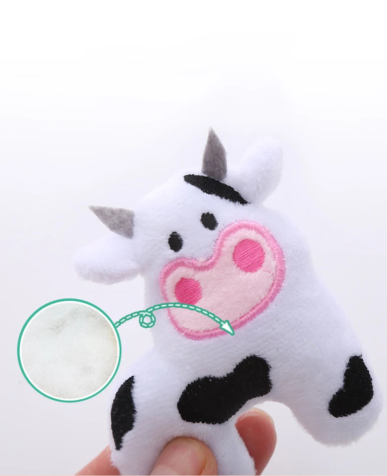 Cat Toy Kitten Teething Chew Supplies Cow Design Entertaining Toy For Teaser Entertaining Interactive Small Cat Friendly