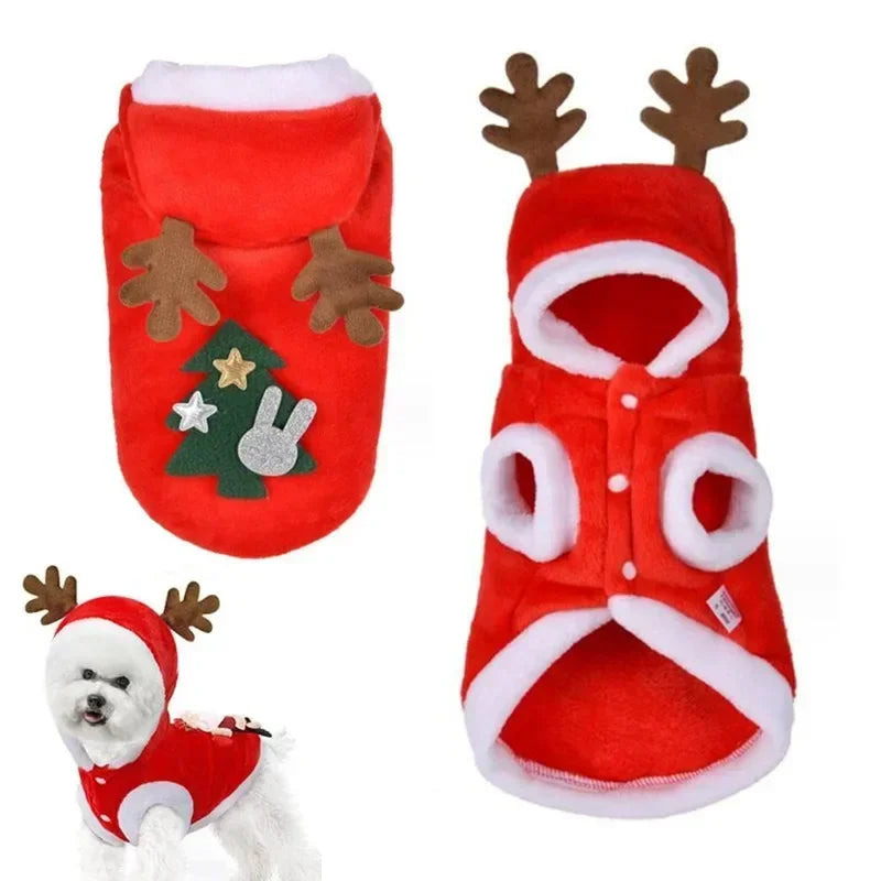 Clothing 2024 Jacket Costume Clothes Pet Pug For Yorkshire Cat Chihuahua Dog Year New Christmas Pets Coat Santa