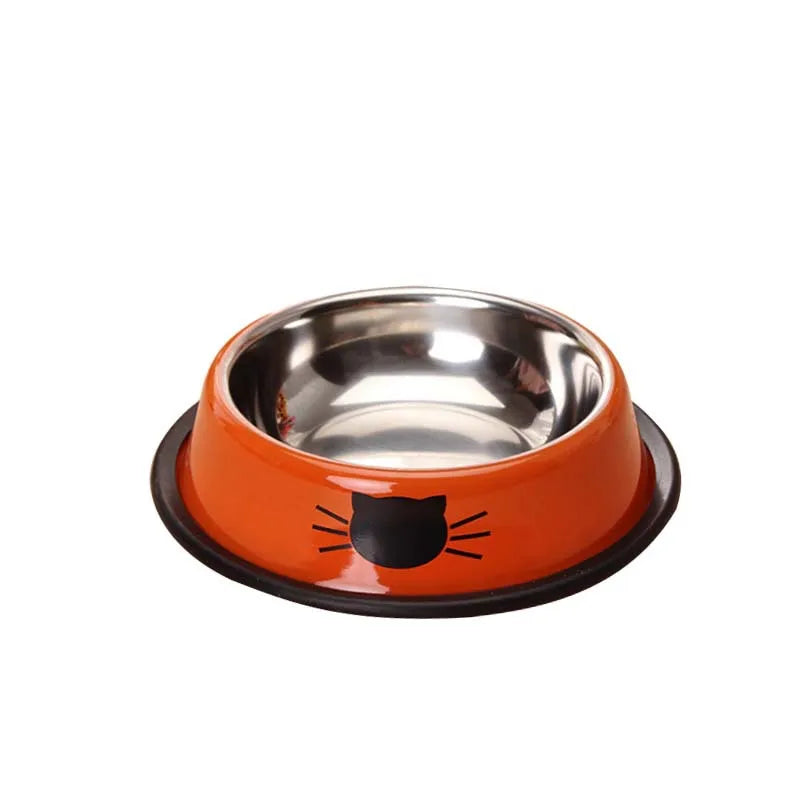 New Assemblable Multicolor Stainless Steel Cat Bowl Non-slip Non-fall Eat Drink Pet Food Container Feeder Dish Bowl