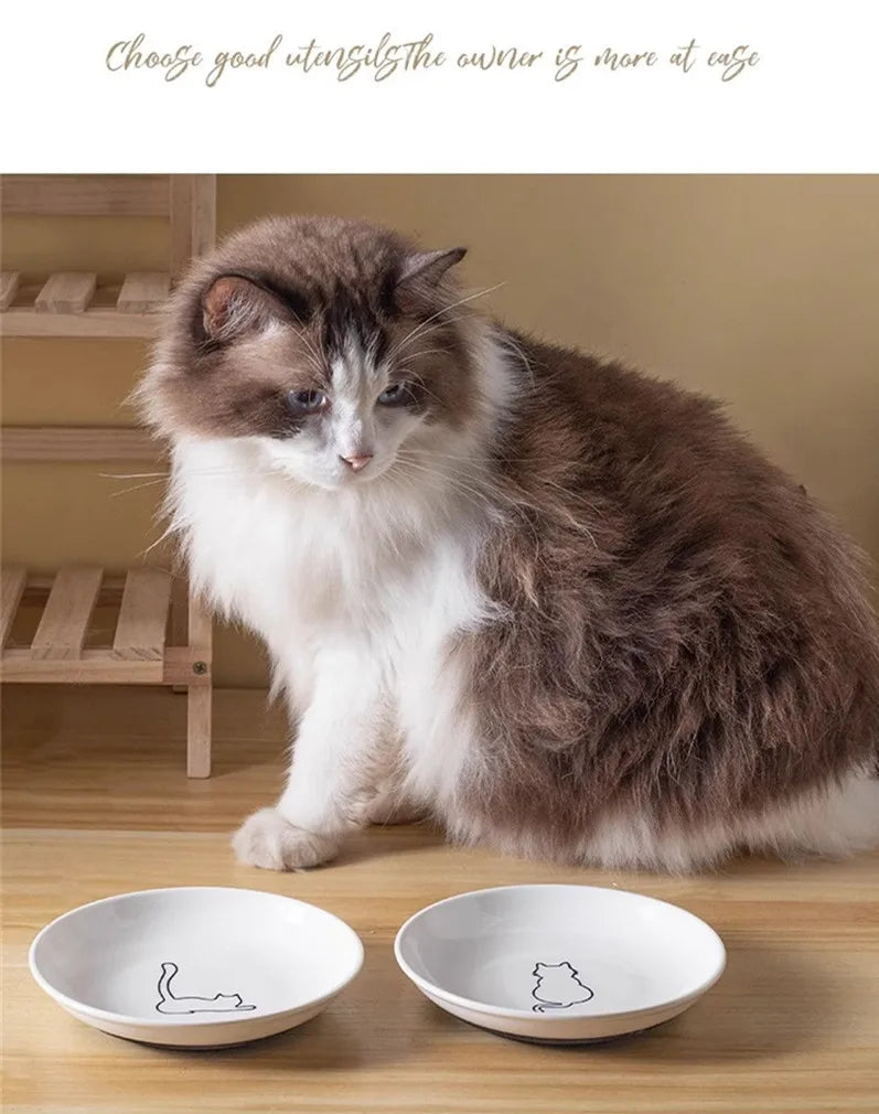 Ceramic Pet Bowl Food Water Treats for Cats Bowls Snack Plate Cat Canned Plate Pet Feeder Puppy Accessories