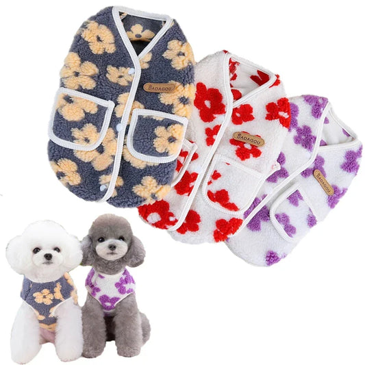 Warm Fleece Dogs Jacket Vest Winter Dog Cat Clothes for Yorkies Chihuahua Clothing Bichon French Bulldog Coat Small Dogs Costume