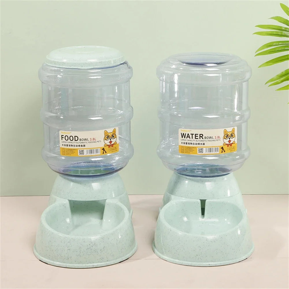 3.8L Dog Automatic Feeders Plastic Water Bottle Cat Bowl Feeding and Drinking Dog Water Dispenser Pet Feeding Bowl Pet Supplies