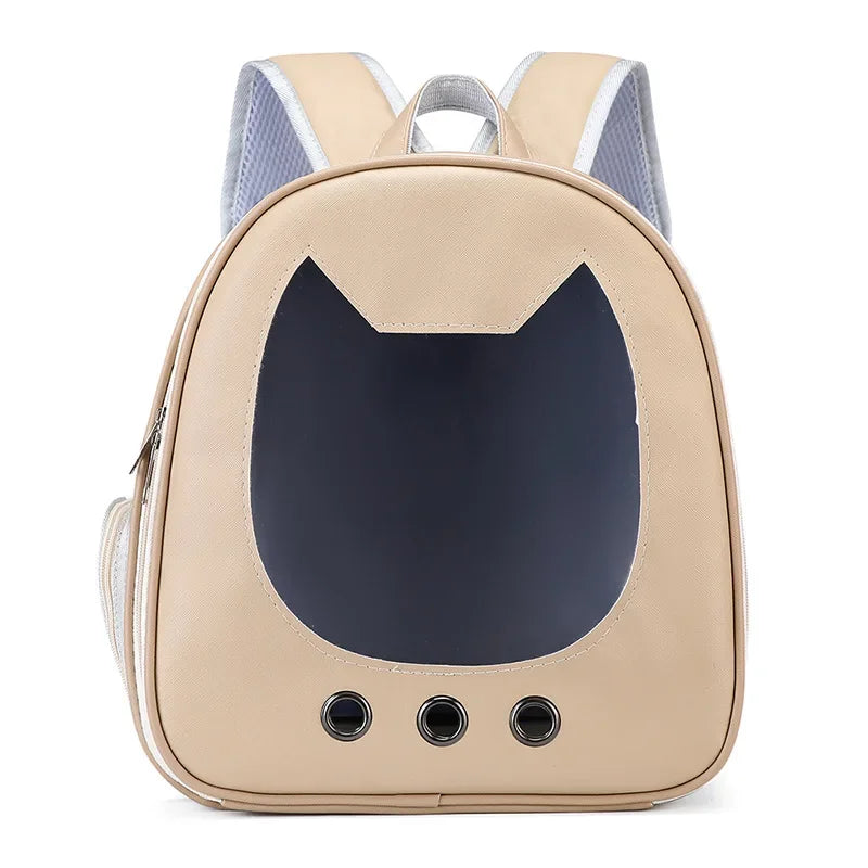 Soft comfortable luxury cat backpack Carrier Bag PU small animal carrier Portable Travel Outdoor Backpack Cat dog Pet Supplies