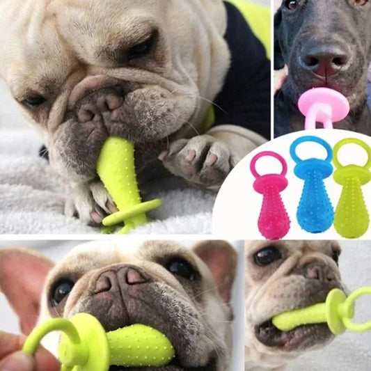 Pet Rubber Pacifier Dog Toy Interactive Rubber Soother Pet Dog Cat Puppy Elasticity Teeth Dog Chew Toys Tooth Cleaning Toy