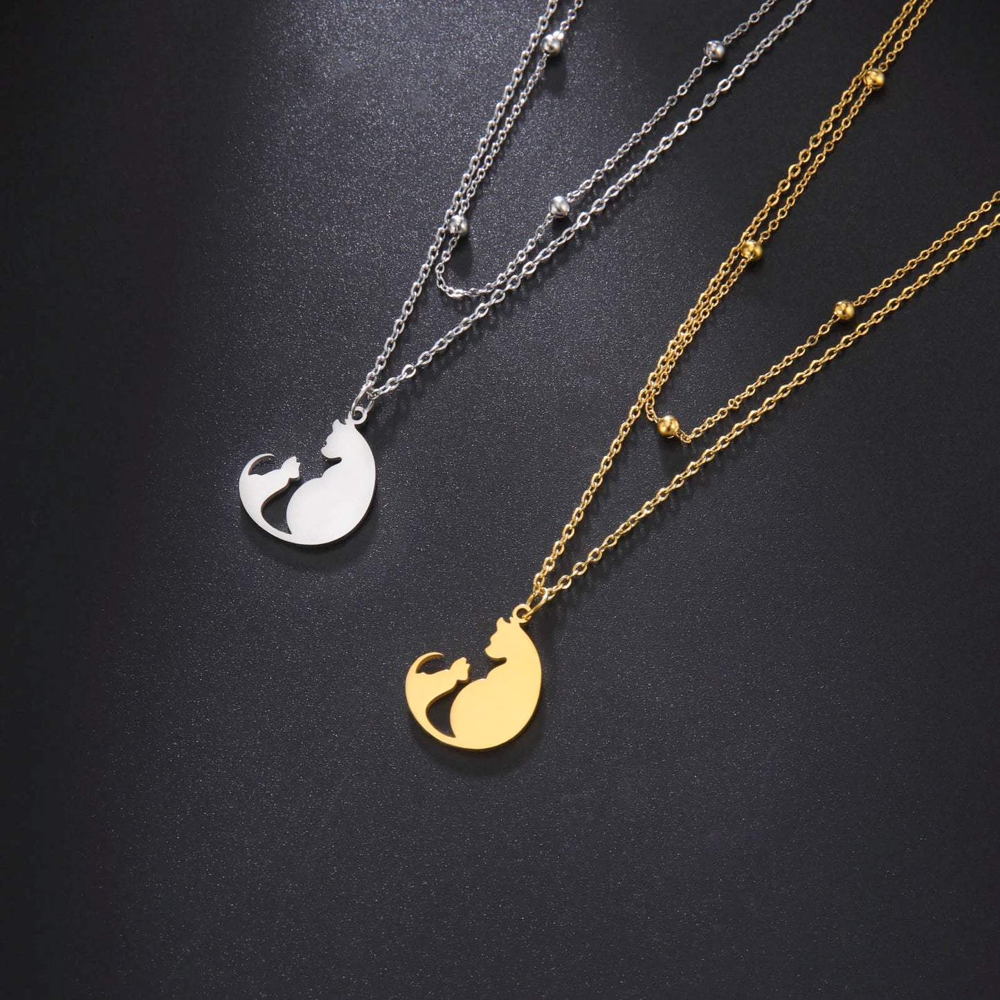 Cazador Cute Animal Cat Pendant Necklace for Women Girls Lovely Paw Choker Neck Chain Stainless Steel Jewelry Birthday Gift 2024