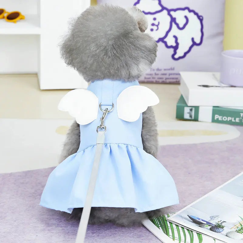 Pet Clothing For Dogs Cats Small Dog Dress Angel Wings Skirt Dog Clothes Dog Accessories Spring Summer Cat Harness Collars