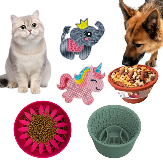 Pet supplies Silicone slow food bucket cat distraction licking pad dog slow food anti choking bowl