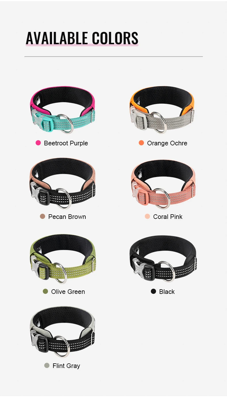 Truelove Pet Collar Reflective Multifunctional Dog Collar DuPont Soft Breathable Adjustable for Large Dogs TLC5611