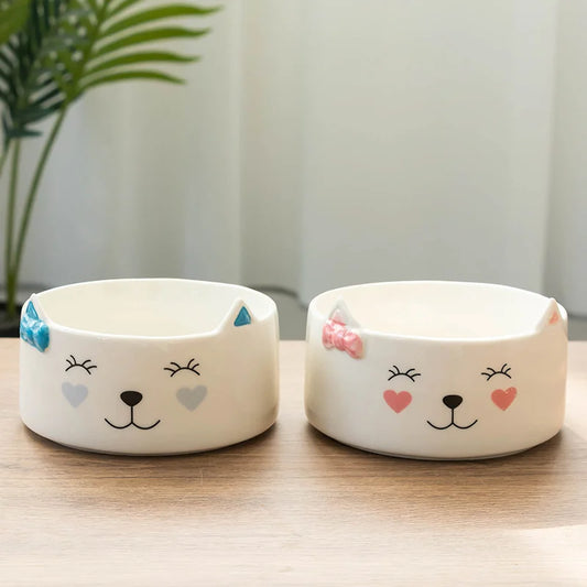 Ceramic Pet Bowl Luxury Bowl Designer Cat Feeder Small and Medium-sized Pet Drinking Accessories Pet Bowl