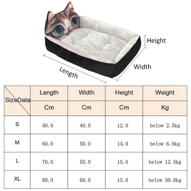 Dog Beds Cartoon Pet Bed Baskets Supplies Puppy Cushions Cats Medium Pets Products Cats Big Cushion Puppy Blanket Accessories