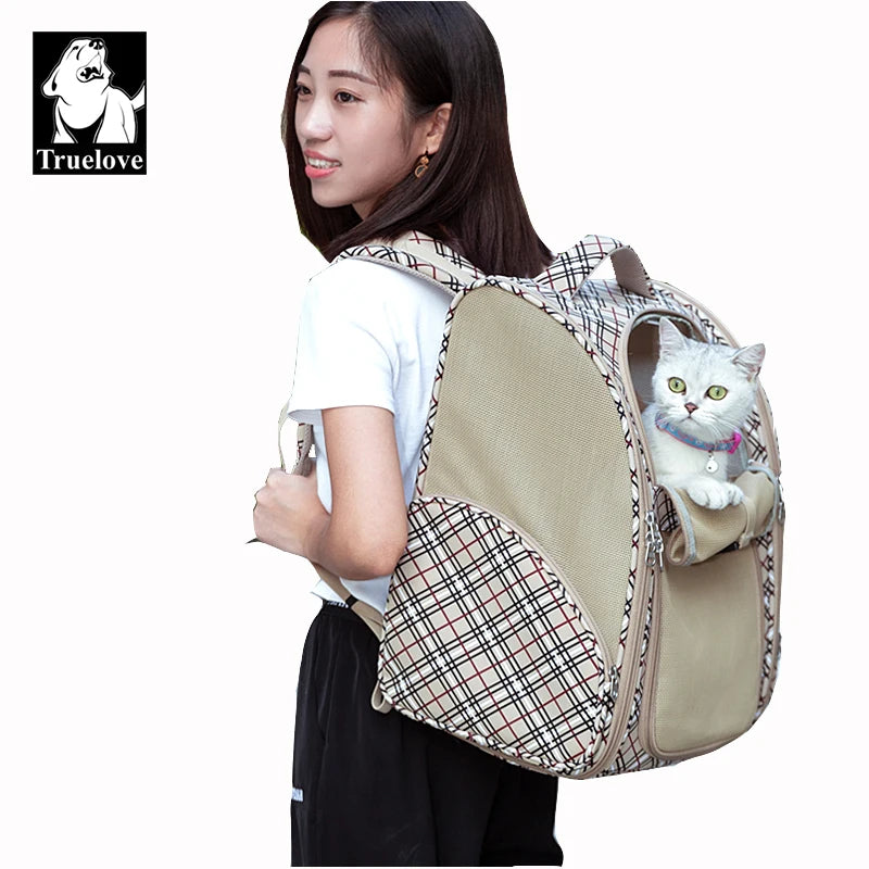 Truelove Pet Backpack Fashion Minimalist Backpack Cat Travel Luxury One Shoulder Portable Foldable Cat Pet Dog Bag TLX5971