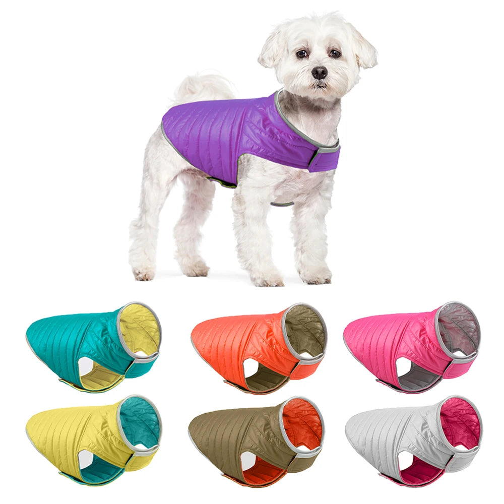 Reversible Dog Clothes Reflective Winter Dogs Down Jacket For Small Large Dogs Pet Cat Labrador French Bulldog Jackets Coat