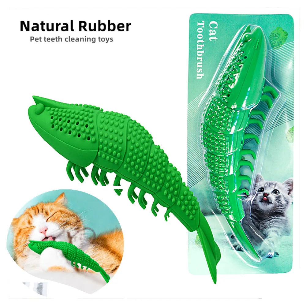 Cat Toothbrush Catnip Toy Cat Interactive Games Durable Hard Rubber 360 Degree Cleaning Dot Toothbrush Chew Toy Pet Toy