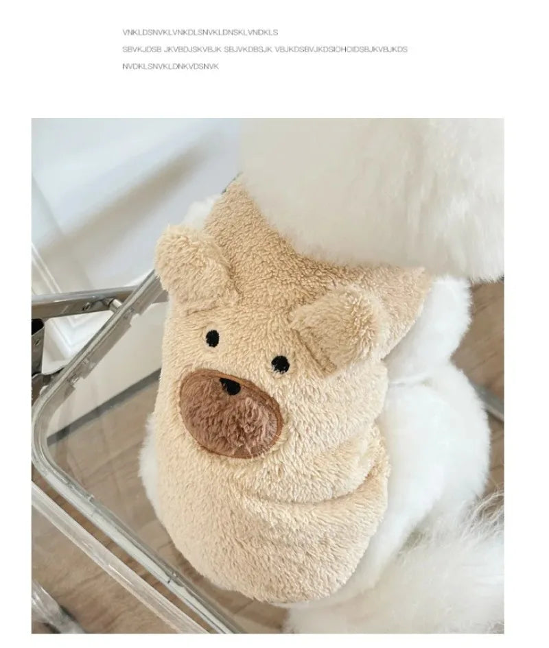 Winter Warm Plush Dog Clothing Coat Bear Sweater Pets Cute Dog Clothes Teddy Schnauzer Clothes Puppy Jacket Designer Dog Clothes