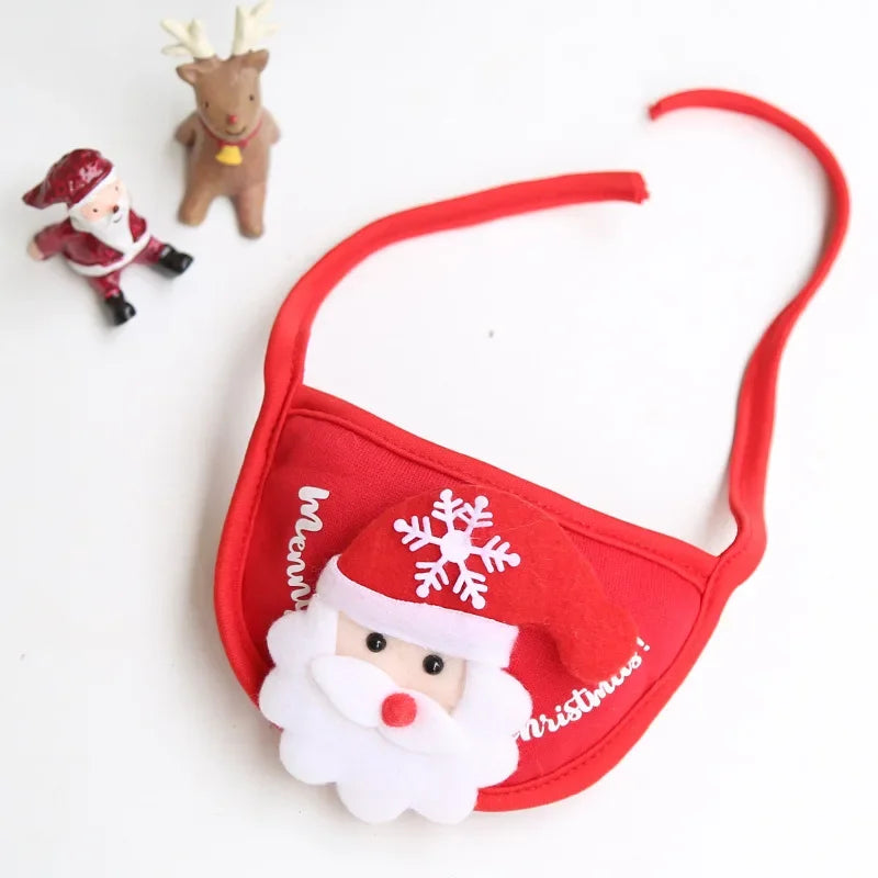 Dog Cat Christmas Hat Pets Clothes Bibs Puppy Cap Costume Accessories Xmas Home Decoration 2024 New Year Gift Bandana