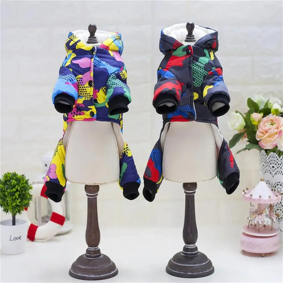 Pet Dog Jumpsuit Thicken Warm Winter Dog Clothes for Small Dogs Cats Chihuahua Jacket Yorkie Shih Tzu Down Coat Poodle Outfits